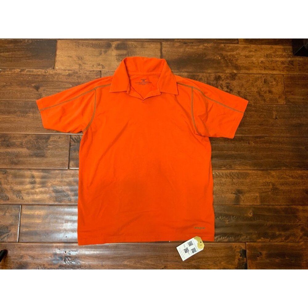 Patagonia Orange Short Sleeve Organic Cotton Polo Shirt, Size S